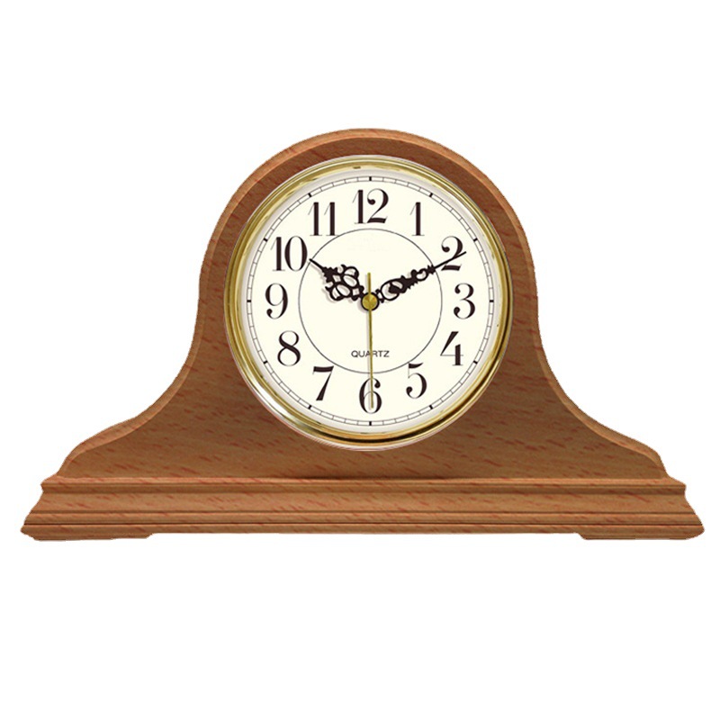 Fábrica de madera maciza de haya estudio reloj de cuarzo reloj de movimiento reloj de fábrica Accesorios de escritorio simple