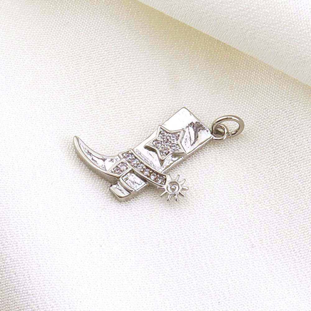 2g Weight Pendant Jewelry Making Type 18 * 23mm Jewelry Making Size Zircon Inlay Material DIY Jewelry Accessories Classification 1 Piece Quantity Copper Material Heart Shape, Boots Pattern All Seasons Season Plating Design Cute, Retro Style 1 Piece 18 * 23mm Copper Zircon Heart Shape Boots Pendant 20