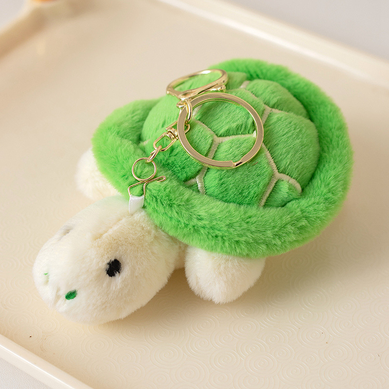 Cute pequeño tortuga colgante llavero tortuga verde bolsos colgantes juguetes de peluche dibujos animados muñecas de animales