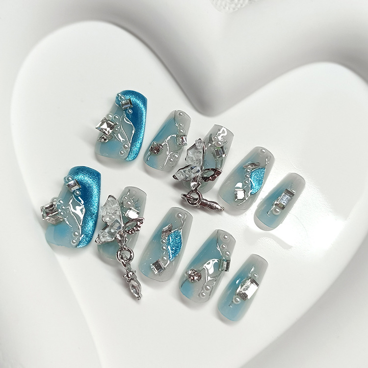 Xiaohongshu Douyin parche de arte de uñas caliente fototerapia para usar uñas de diez piezas