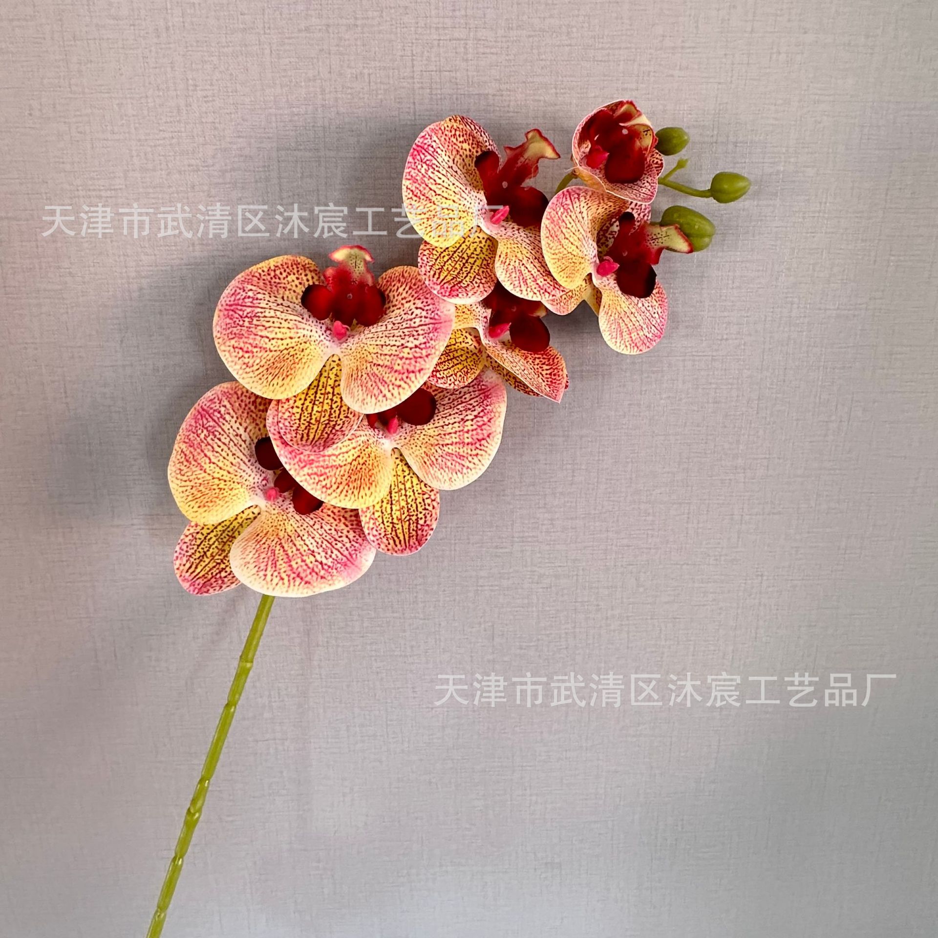 3D 7-cabeza Phalaenopsis mano-sensación de película Phalaenopsis venta al por mayor boda hogar decoración floral tiro flor material