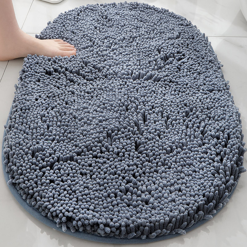 Alfombra absorbente de baño de chenilla ovalada Alfombra de pie de puerta de baño Alfombra antideslizante de entrada de baño Alfombra de dormitorio