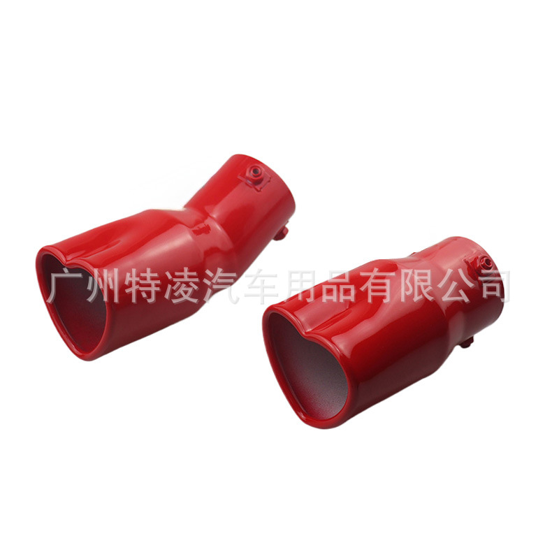 63mm car tail throat single out heart-shaped style exhaust nozzle stainless steel rear air nozzle muffler tail pipe tail throat