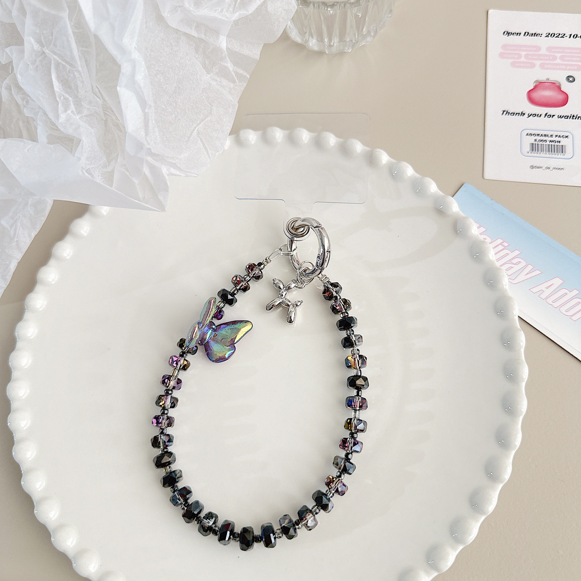 Cute viento dulce caricatura cuentas de teléfono móvil colgante colgante universal bolso de teléfono móvil colgante colgante col