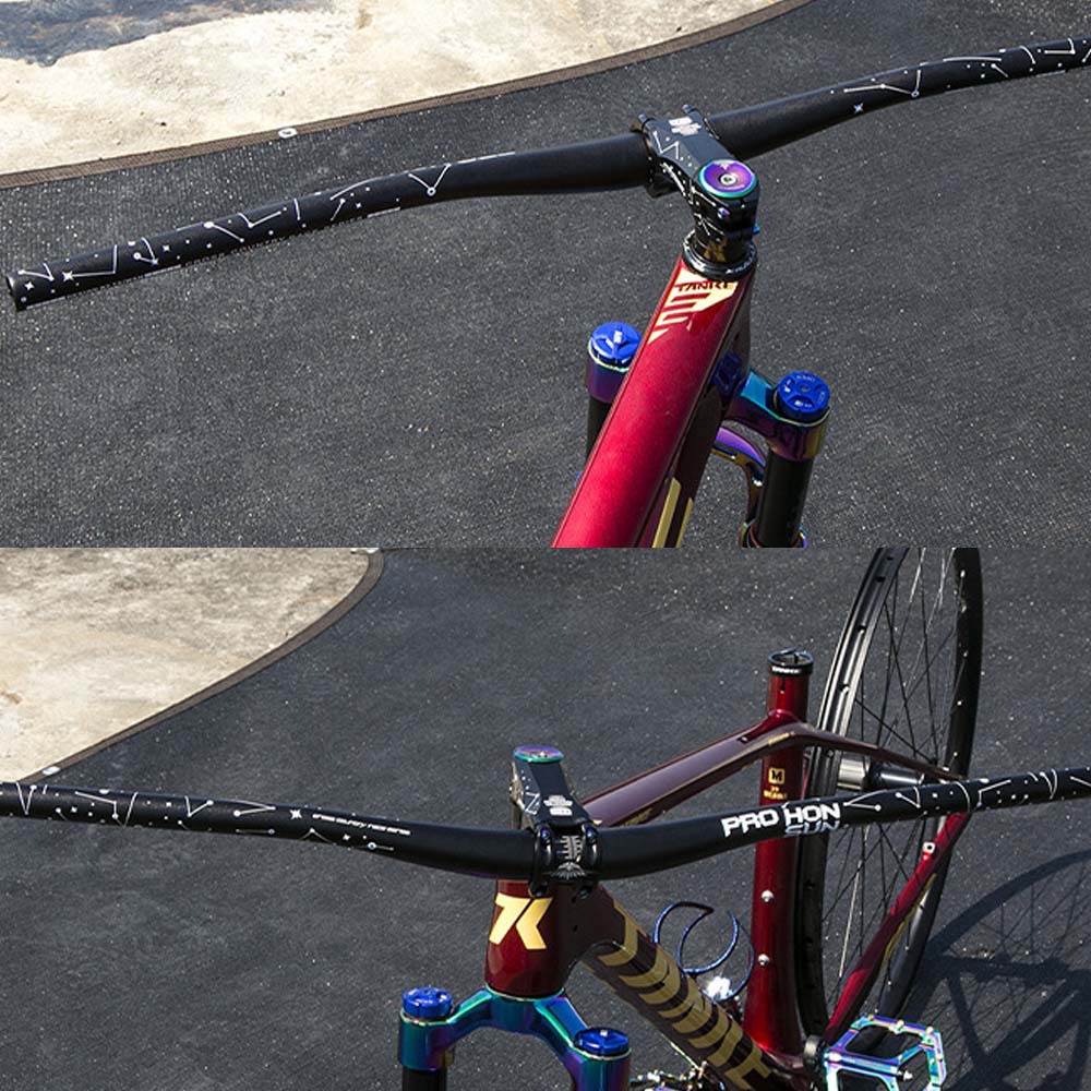 PRO HONSUN Bicicleta de montaña Mango ultraligero Aleación de aluminio Mango de coche colorido Mango recto Mango curvo Dayan