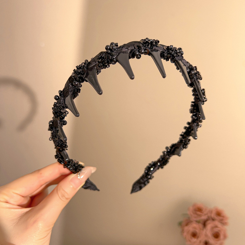 1#Black pearl headband (diameter about 13cm)