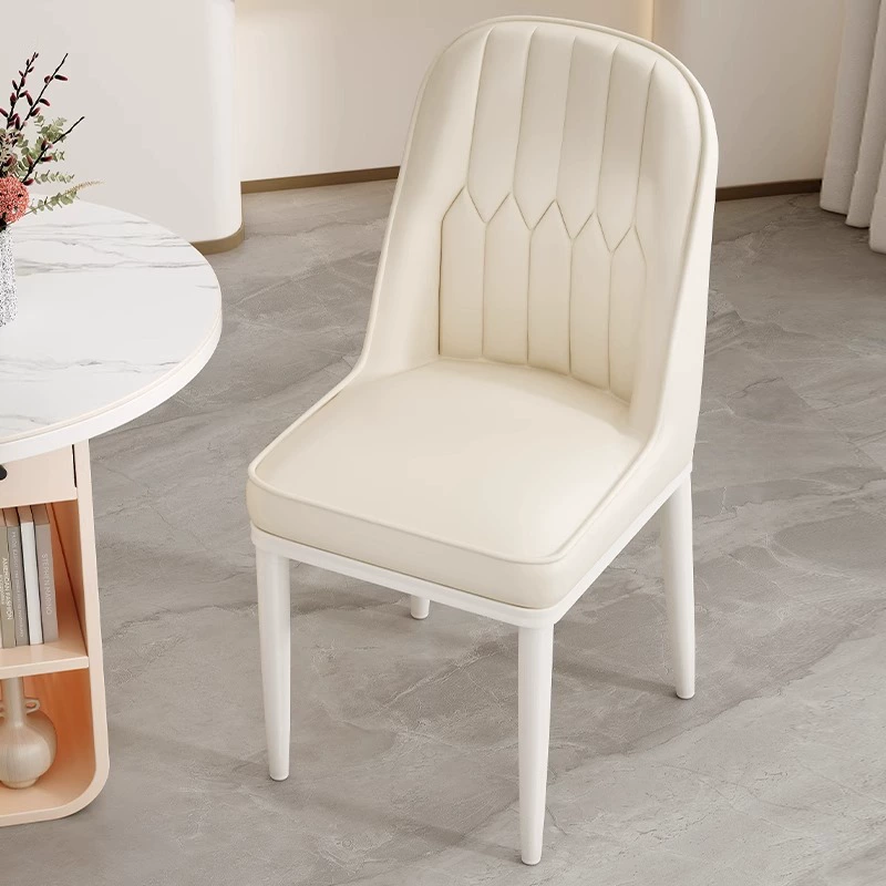 Стул для дома, простой обеденный стул-табурет со спинкой, металлический стул в кремовом стиле для гостиной, столовой, отдыха, коммерческого использования, отеля