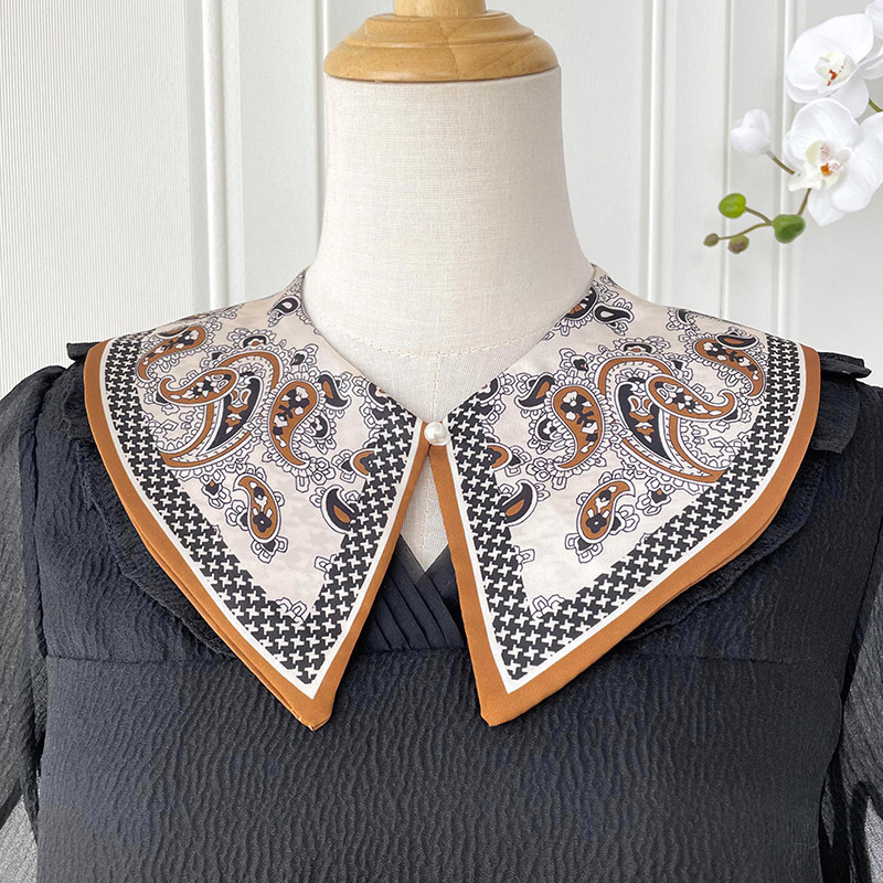 Nueva bufanda de cuello falso para mujer hebilla de perla chal exterior primavera y verano falda a juego camisa cuello-protección chaleco bufanda