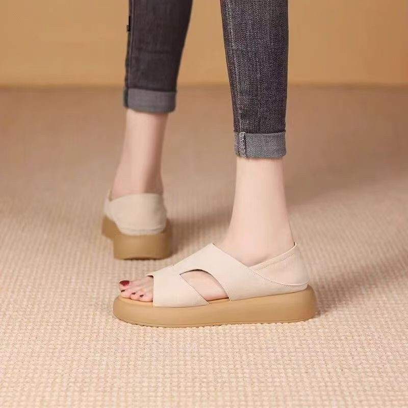 2026 nuevas sandalias de soleas gruesas para mujeres con sandalias transpirables de verano muffins y sandalias casuales