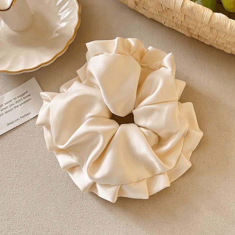 Fascia per capelli con pieghe stile balletto, intestino crasso, cuscino di seta, corda per capelli, donna, elastico per capelli, fascia per capelli a forma di palla, copricapo_voghion.com