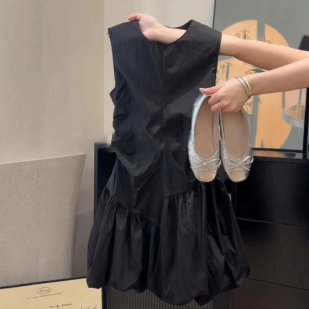 Французское сладкое платье-жилет без рукавов для женщин, лето 2025, новая маленькая юбка-бутон