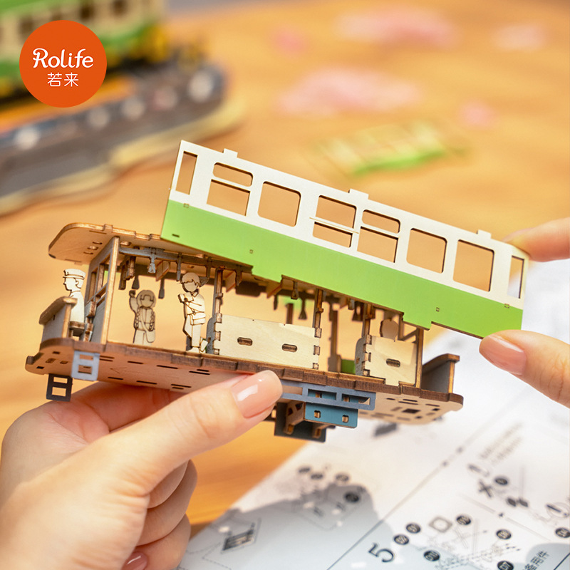 Ruo Zhi Ruo Lai Creating Collection Sakura Tour Diy Cottage Puzzle Model 3D Toy ensamblado a mano tridimensional Regalo