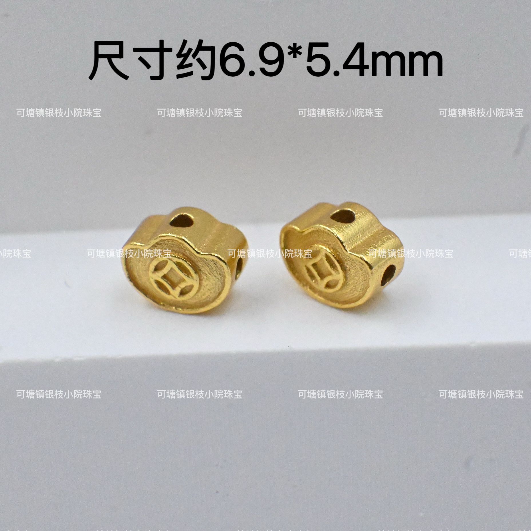 full body s925 silver plating 24K pendant through hole diy beaded beaded bracelet necklace material lucky gourd accessories