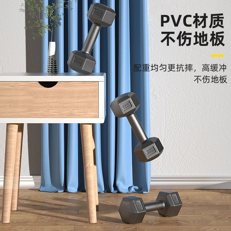 环保哑铃可做俯卧撑 男士家用健身器材六角女士运动小哑铃一对|undefined