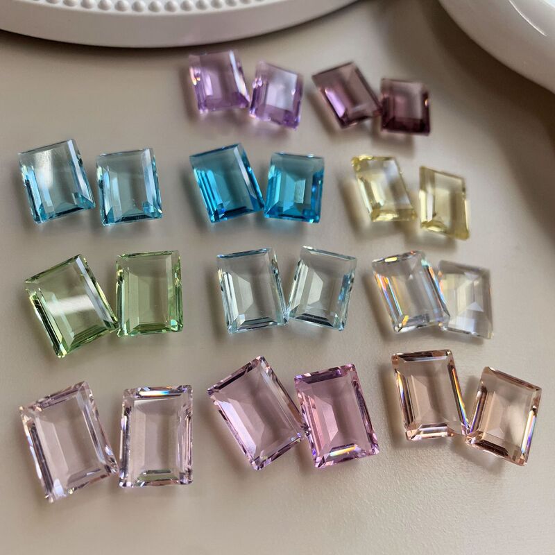 K9 nail drill through the bottom generous sugar nail jewelry diamond diamond flash rectangular ice through crystal sugar drill nail decoration