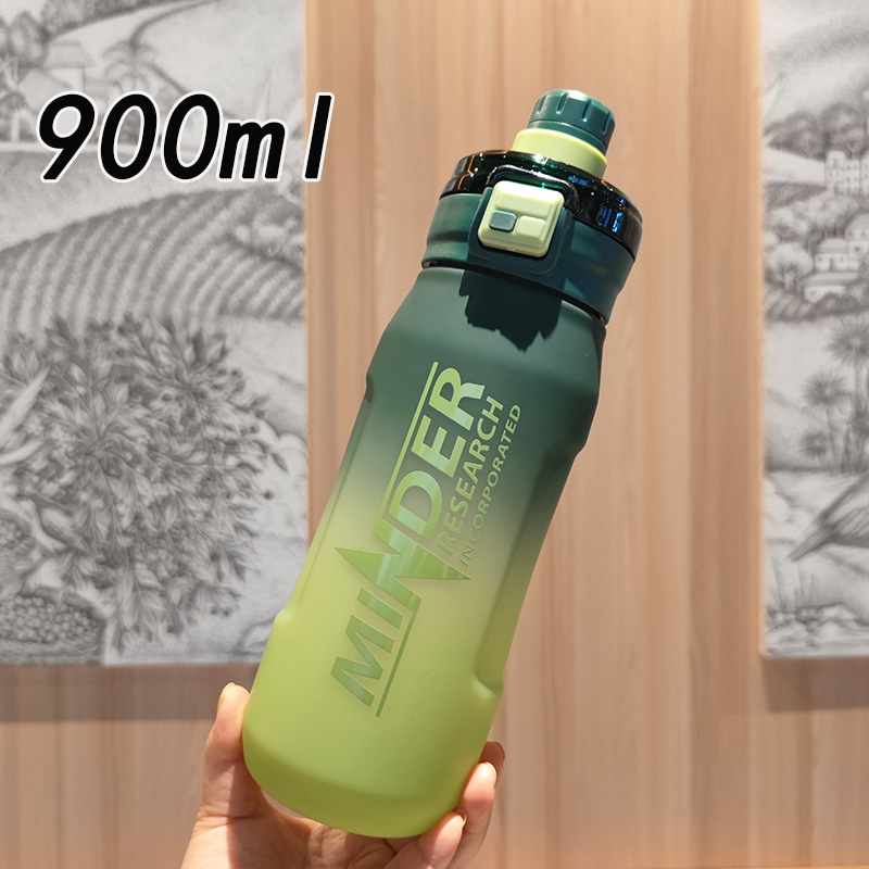 estudiantes de alto valor facial portátiles de acondicionamiento físico botella de agua al aire libre de gran capacidad de color gradiente taza de plástico doble bebida