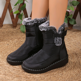 Cross-border winter new fleece-lined thickened snow boots northeast outdoor warm plush snow cotton cold-resistant comfortable cotton shoes