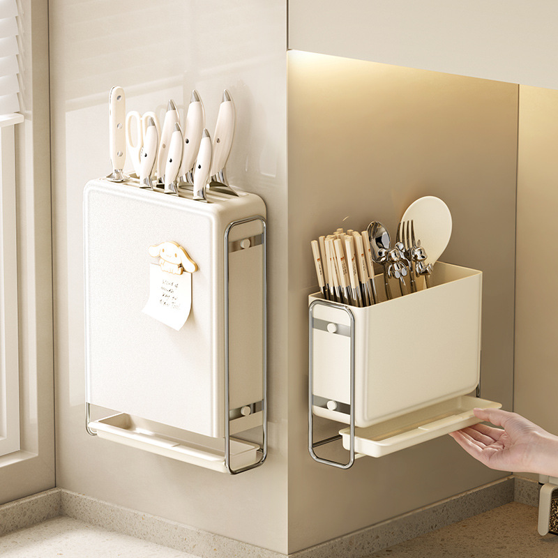 Estante de herramientas Estante de cocina Estante de cocina multifuncional Estante de palillos de pared sin perforación Estante de almacenamiento integrado