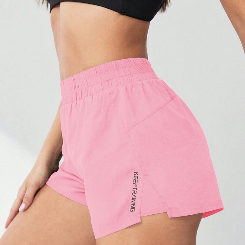 2025 European and American Export New Summer Sports Shorts Fake Two-Piece Loose Tight Yoga Quick-Drying Anti-Exposure Fitness