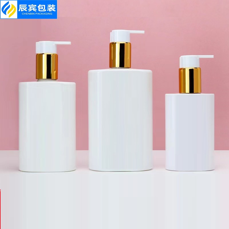 现货供应250ml500ml PET扁嘴锥形洗手液瓶 护肤瓶身体乳分装瓶