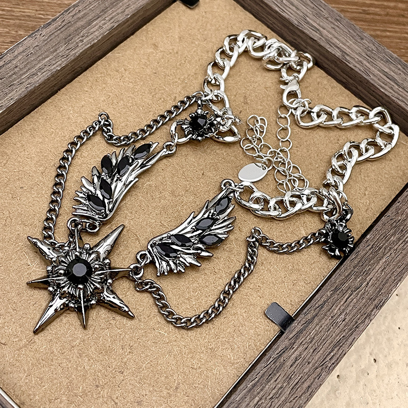 1 Piece Quantity Hip-Hop Retro Cool Style Geometric Star Artificial Crystal Alloy Choker Wholesale