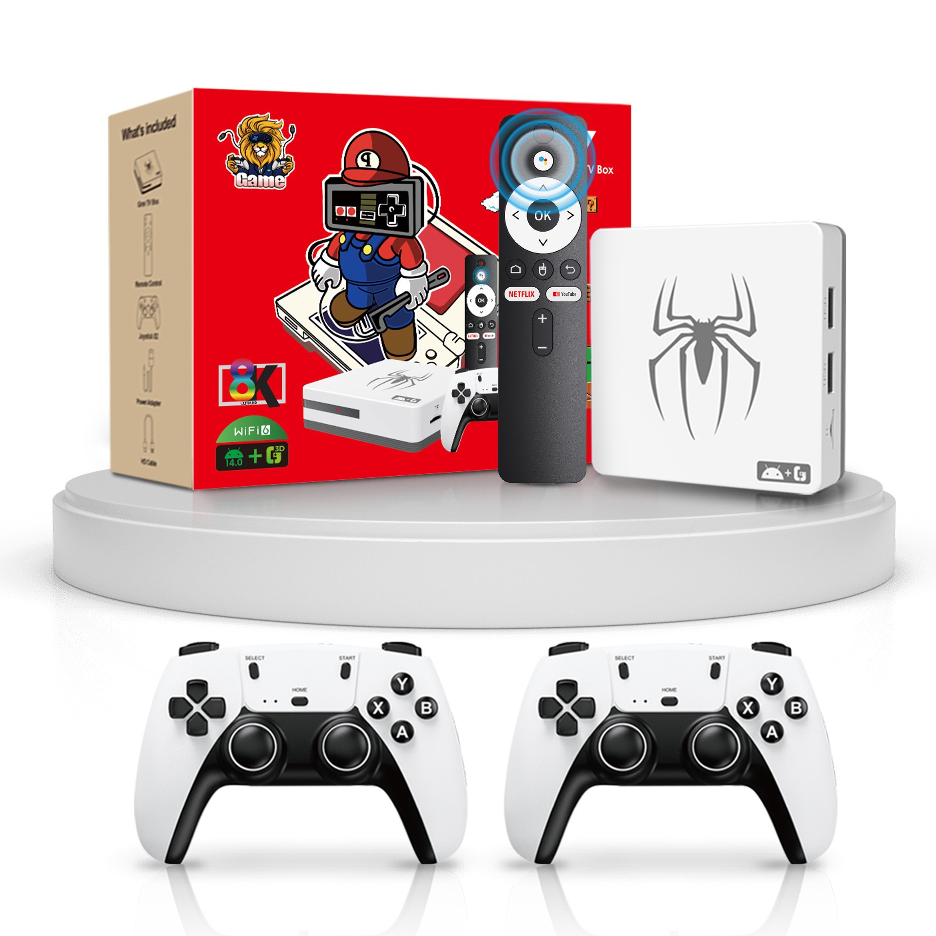 Cross-Border New 3D Video Game Console Dual Wifi Android Set-Top Box Full Network Access Two-In-One Game Console 4K Hd