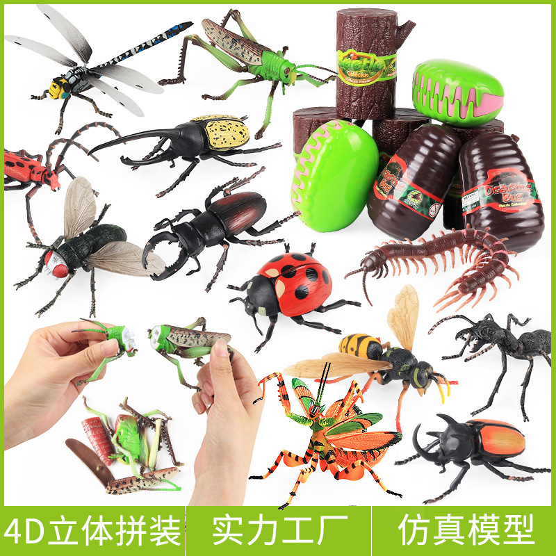 Simulated Insect Animal Models 4D Three-Dimensional Assembly Toys Butterfly Bee Mantis Stag Beetle Ant Scarab Simulated Insect Animal Models 4D Three-Dimensional Assembly Toys Butterfly Bee Mantis Stag Beetle Ant Scarab