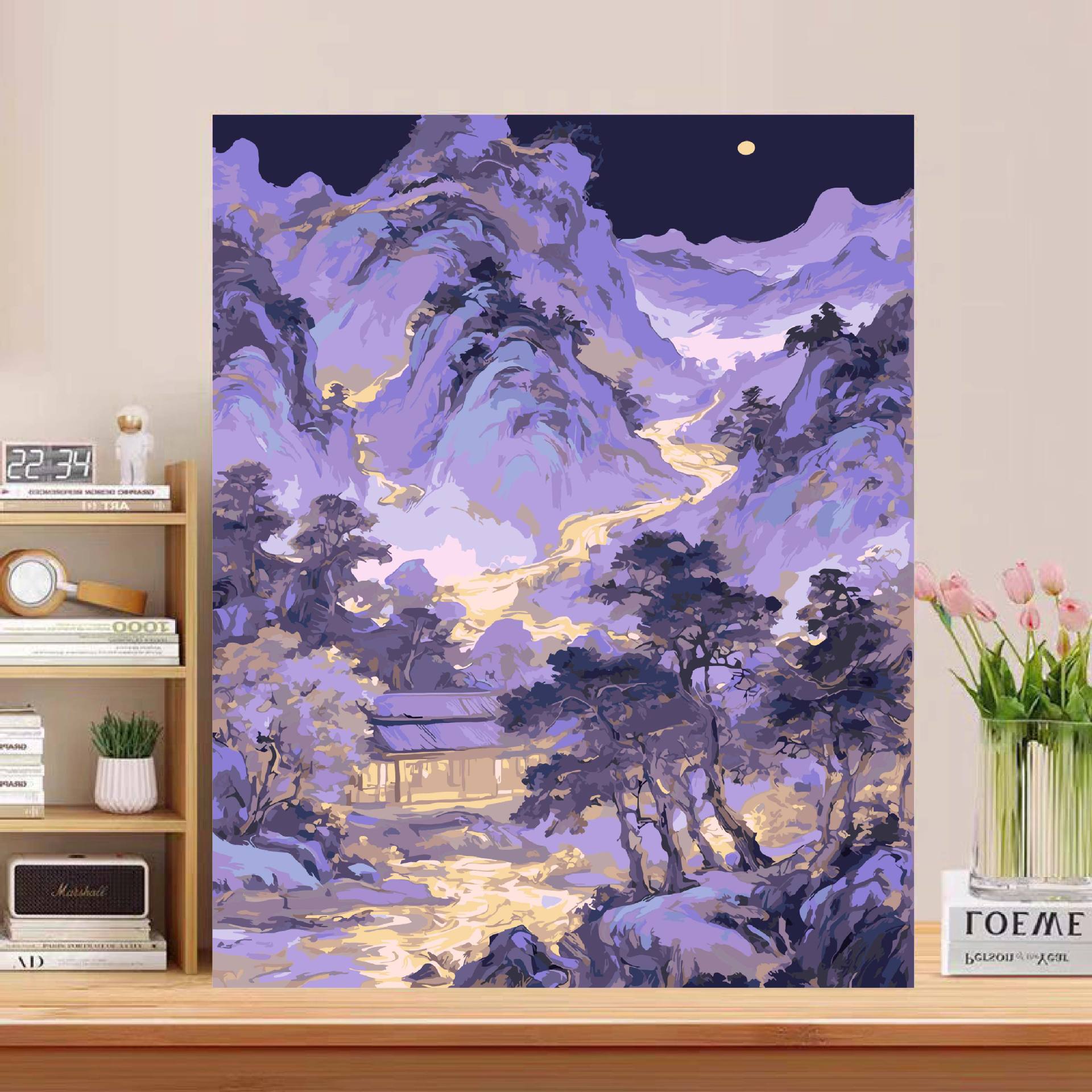 Miles de miles de paisajes antiguos pinturas al óleo digitales hechas a mano DIY relleno pintado acrílico decoración de aceite colgante regalo