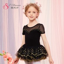儿童舞蹈服女童夏季短袖芭蕾舞裙幼儿演出服形体考级服女孩练功服