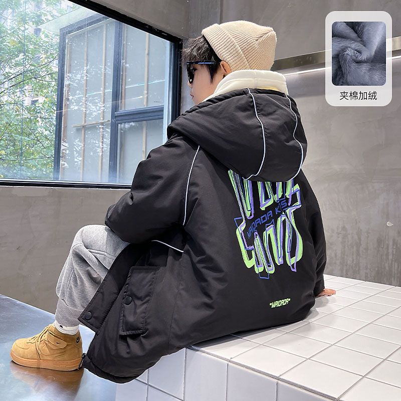 Huzhou Zhili children's clothing, children's workwear cotton-padded coats, 2026 winter coats, fleece-lined and thickened children's cotton-padded clothes, wholesale from manufacturers.