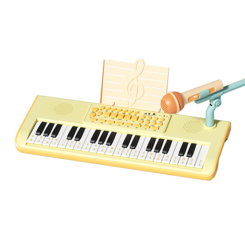 Children's electronic keyboard toy for beginners with microphone and playable piano for girls music toy set