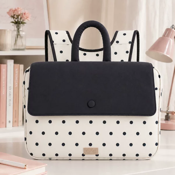 Manufacturer Wholesale Cross-Border E-Commerce Supply of Goods, Polka Dot Color-Blocking Laptop Bag, Large Capacity Commuter Travel Bag