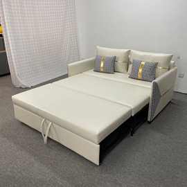 千鸟格拼色多功能小户型沙发床 客厅卧室公寓现代简约风沙发