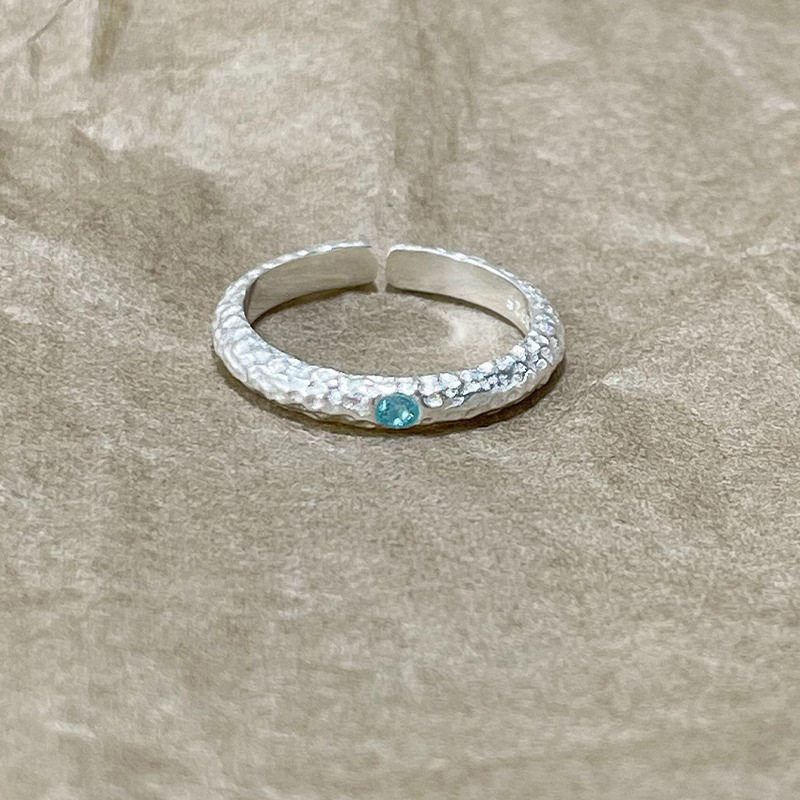 Aquamarin Silberring Für Damen, Elegantes Nischendesign_voghion.com