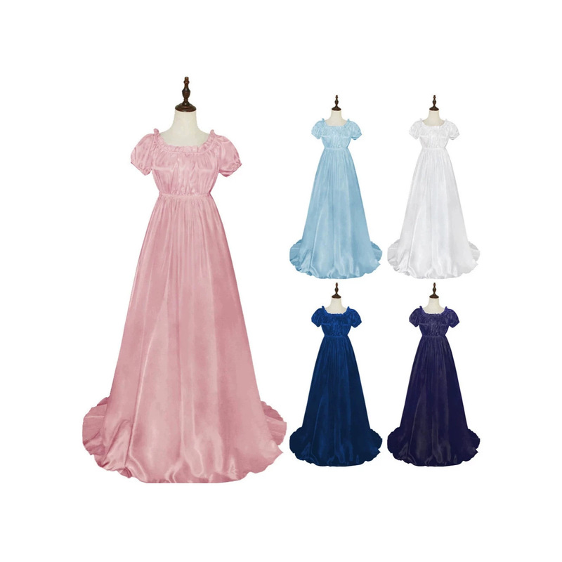 Bridgerton Court Dress Long Gown Medieval Retro Elegant Dress for Comic-Con Party Cosplay Performance