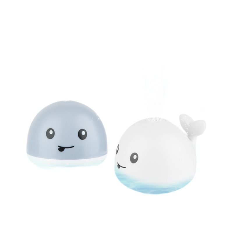 Transfronterizo infantil inducción eléctrica Bola de pulverización de agua pequeña ballena luz bebé baño de agua para niños juguetes de baño