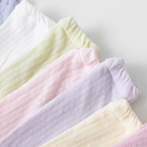 夏季新款婴儿防蚊袜纯棉薄款网眼新生儿宝宝袜子松口过膝长筒袜