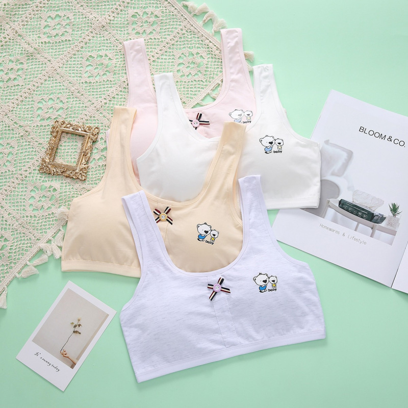 Summer Girls' Development Period Intimates Without Rims Student Pure Cotton Vest Girl Bra Seamless Anti-Bump Intimates Summer Girls' Development Period Intimates Without Rims Student Pure Cotton Vest Girl Bra Seamless Anti-Bump Intimates