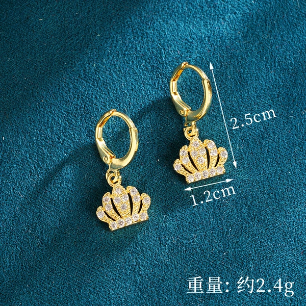 E2446 White diamond earrings