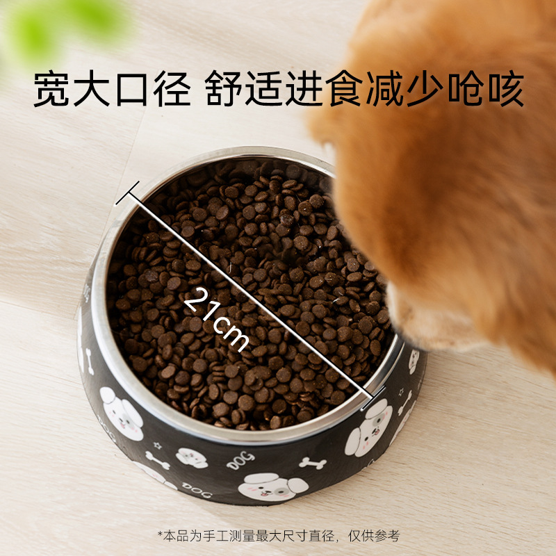 Nuevos dibujos animados impresión de melamina perros de acero inoxidable un solo tazón para perros grandes de cabello dorado gran tazón para perros grandes tazón para gatos tazón para mascotas