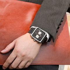 MEGIR跨境watch手錶男男士真皮方形商務多功能計時石英手錶