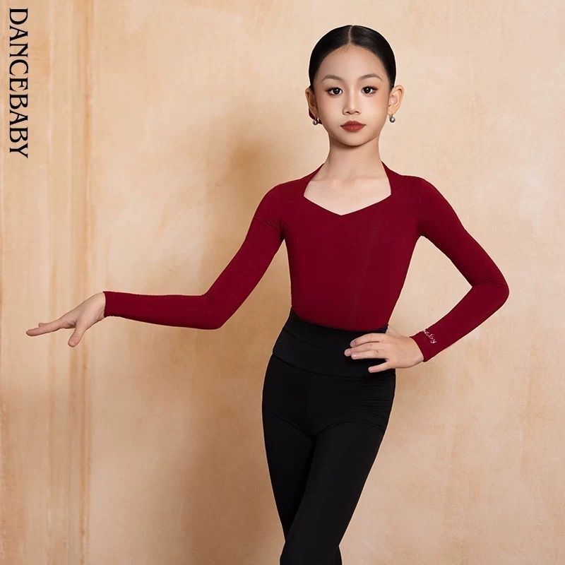 Dancebaby ラテンダンス服 新作秋冬練習着トップス ガールズダンスダンストップス DAS779HS|undefined