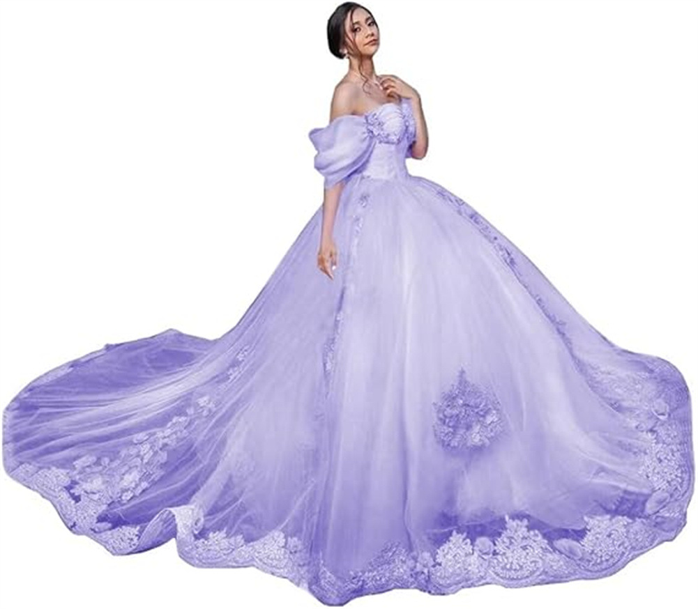 Aliexpress Amazon encaje calcomanía hombro abierto vestido de adulto vestido de baile vestido vestido de princesa vestido de mujer