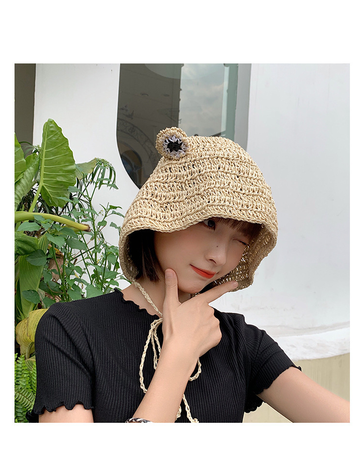 Unisex Basic Solid Color Flat Eaves Straw Hat display picture 1