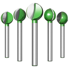 電動丸球刀圓底刀6mm加長柄茶几茶盤打胚球頭雕刻刀打磨木工刀具