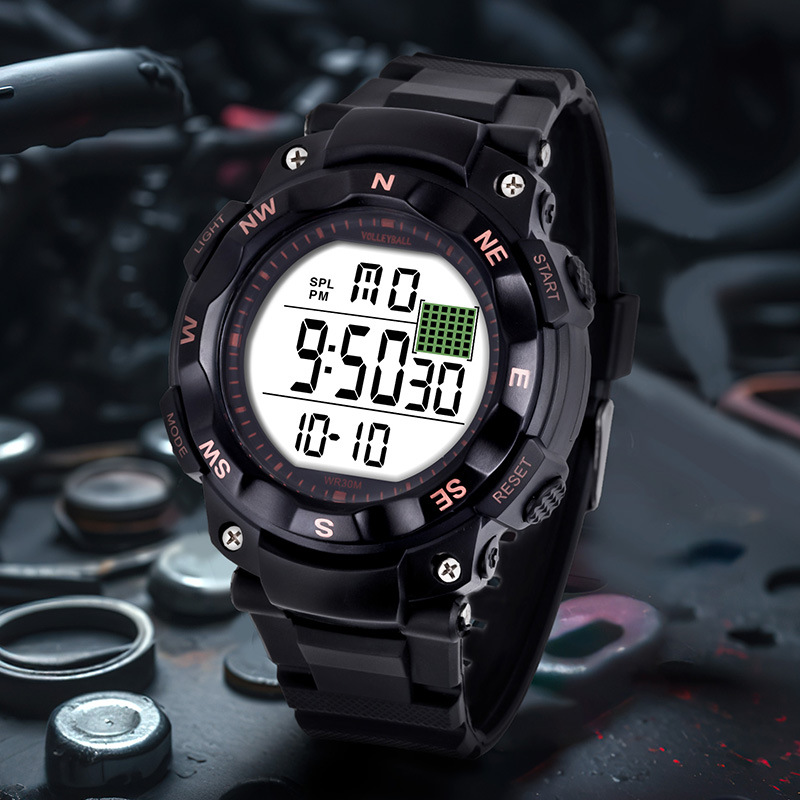 Nuevos hombres al aire libre montañismo deportes reloj electrónico moda multi-función luminosa alarma sincronización reloj electrónico al por mayor