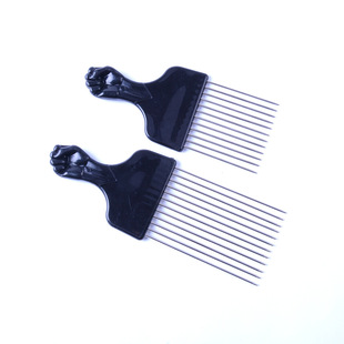 Beizi Fist Steel Needle Comb Retro Oil Head Big Back Shape Wide Teeth Curly Hair Pick Comb Hairdressing Tool