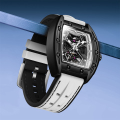 Mark Huafei new brand watch men's barrel-shaped hollow mechanical watch supply wholesale watch