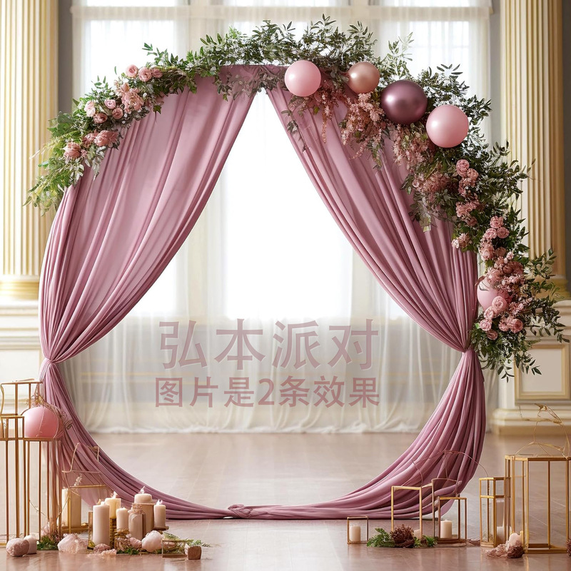 アーチ結婚式ガーゼしわ防止チュール生地写真小道具屋外芝生結婚式レイアウトインクロスボーダーカーテン|undefined