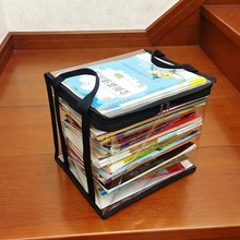 pvc袋手提拉链包学生教室书本收纳袋玩具杂物整理袋透明手提袋